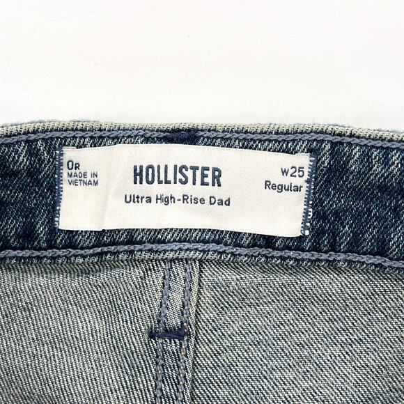 Hollister NWT Ultra High-Rise Dad Jeans Women’s Size 25 Medium Wash Straight Leg - Picture 6 of 8